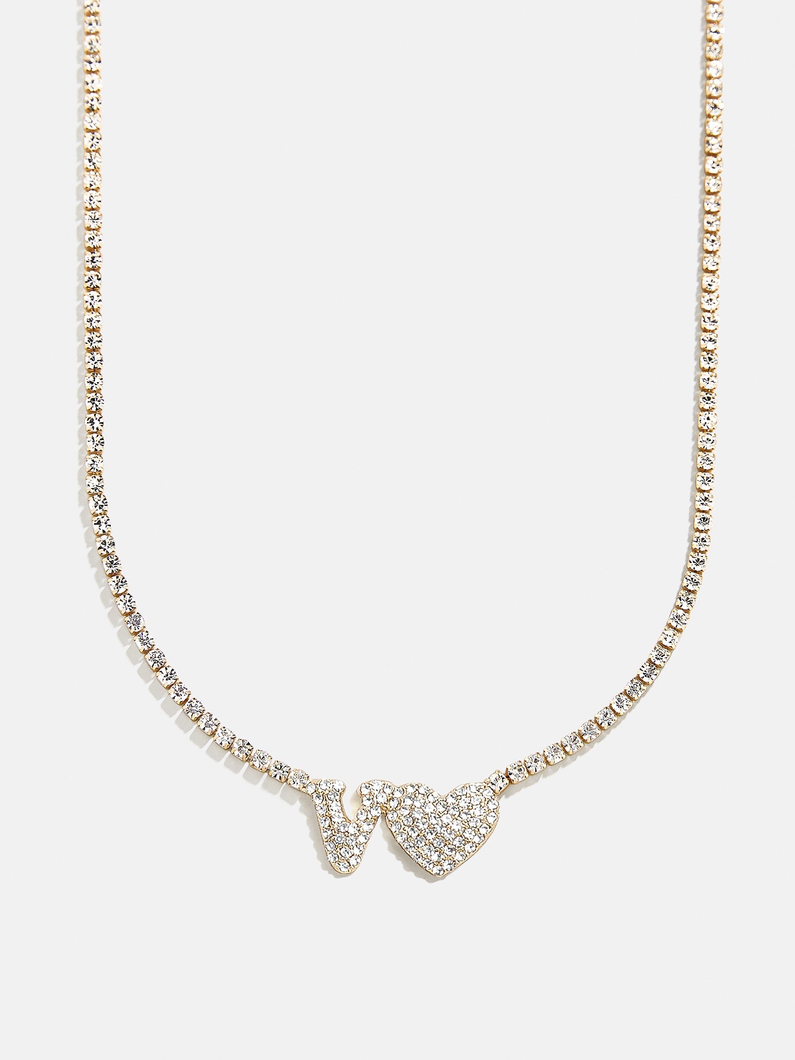 Love Letter Kids' Initial Tennis Necklace - Gold/Pavé