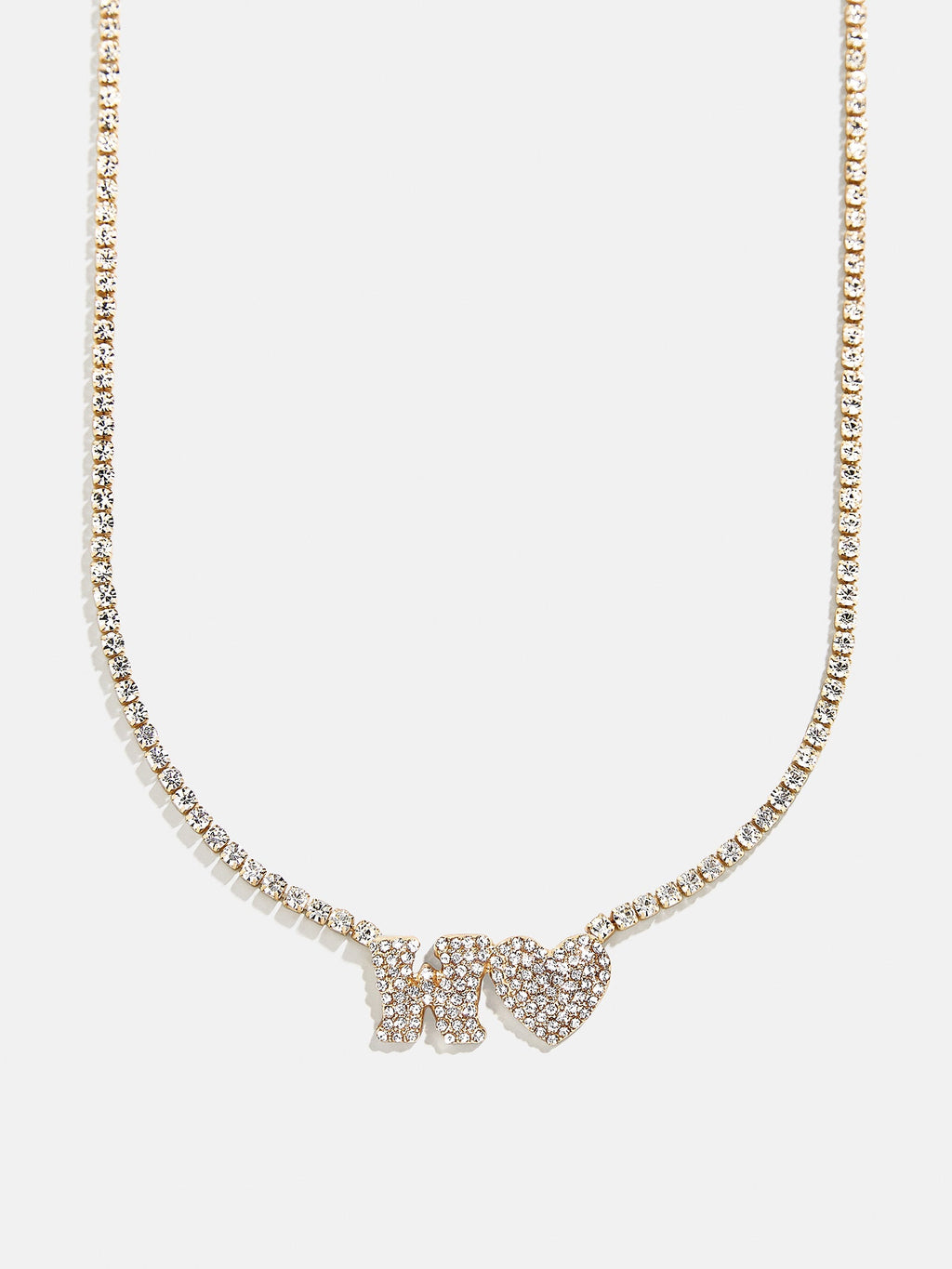 Love Letter Kids' Initial Tennis Necklace - Gold/Pavé