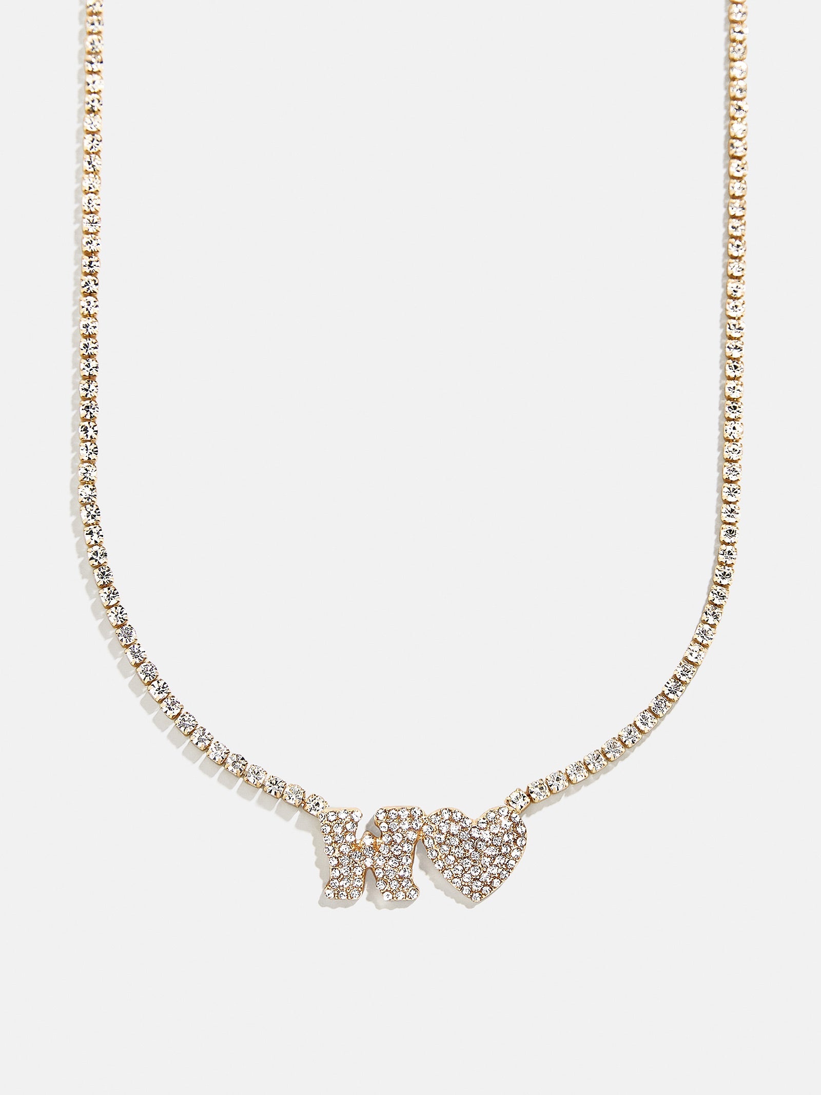 Love Letter Kids' Initial Tennis Necklace - Gold/Pavé