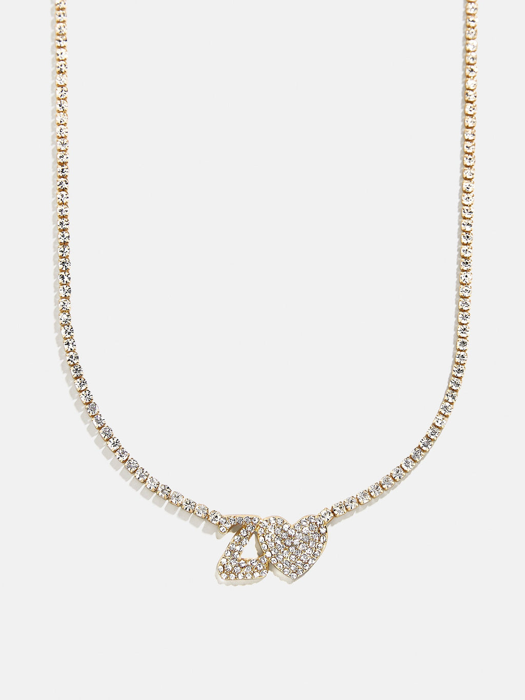 Love Letter Kids' Initial Tennis Necklace - Gold/Pavé