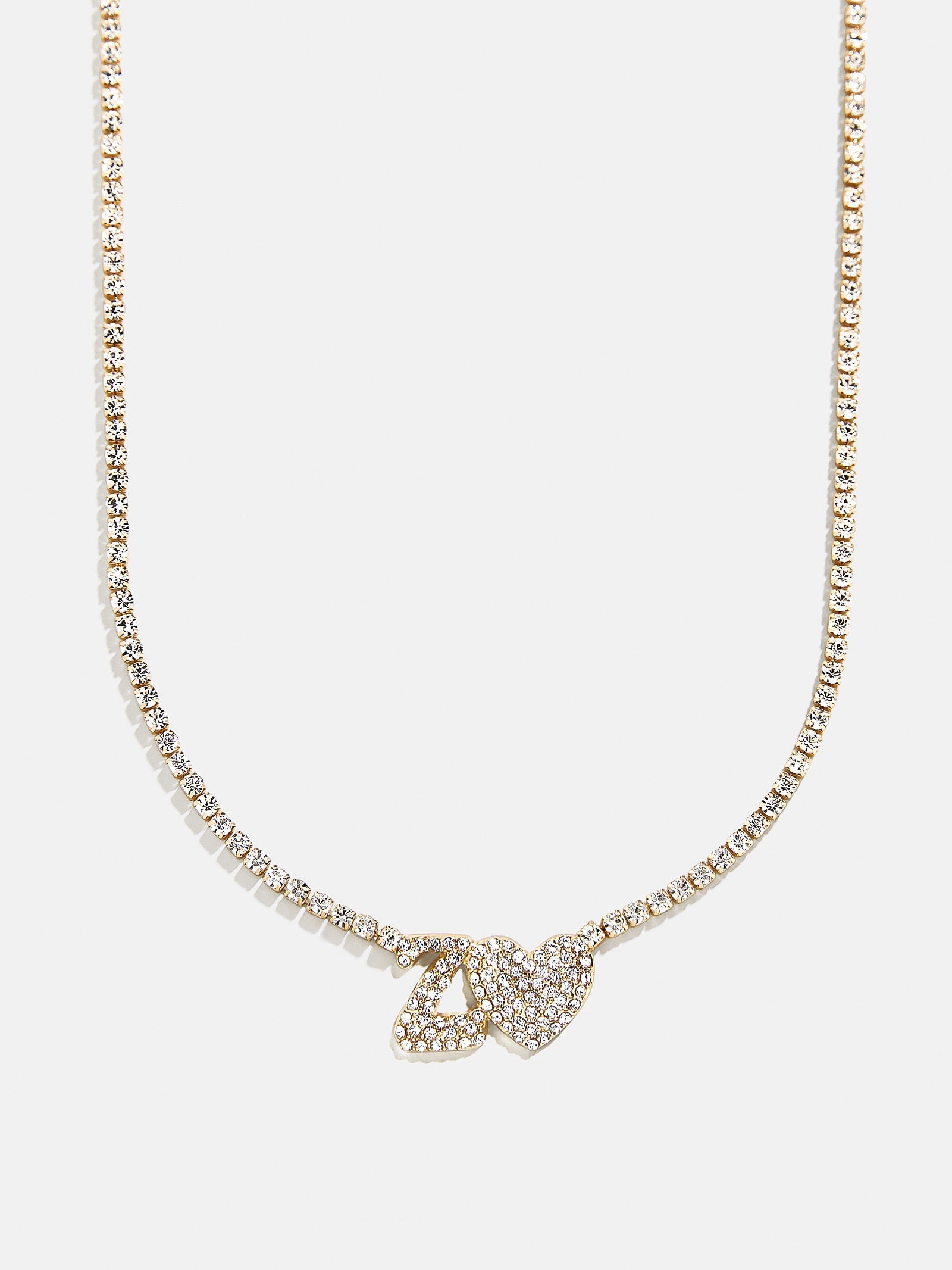 Love Letter Kids' Initial Tennis Necklace - Gold/Pavé