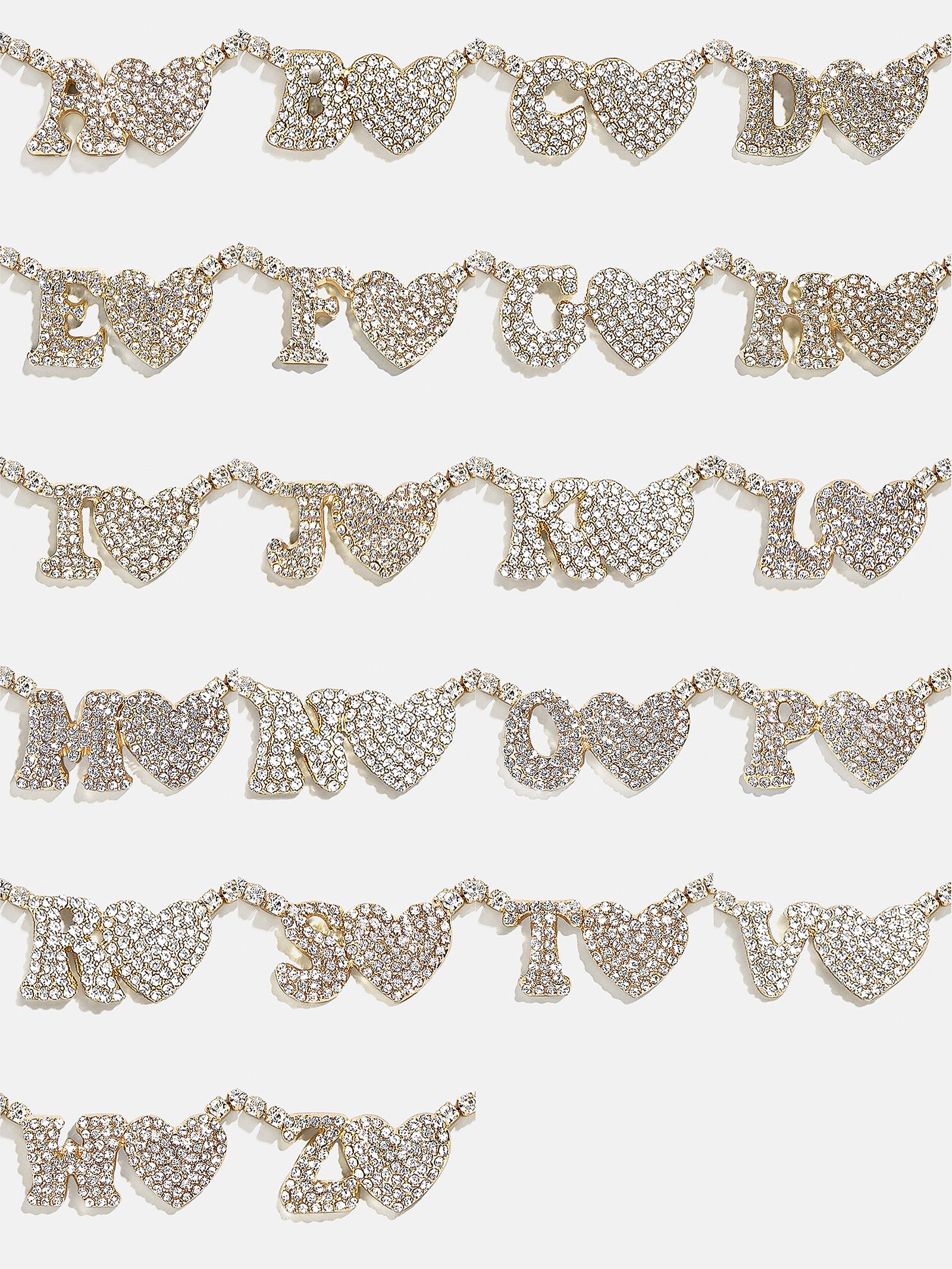 Love Letter Kids' Initial Tennis Necklace - Gold/Pavé