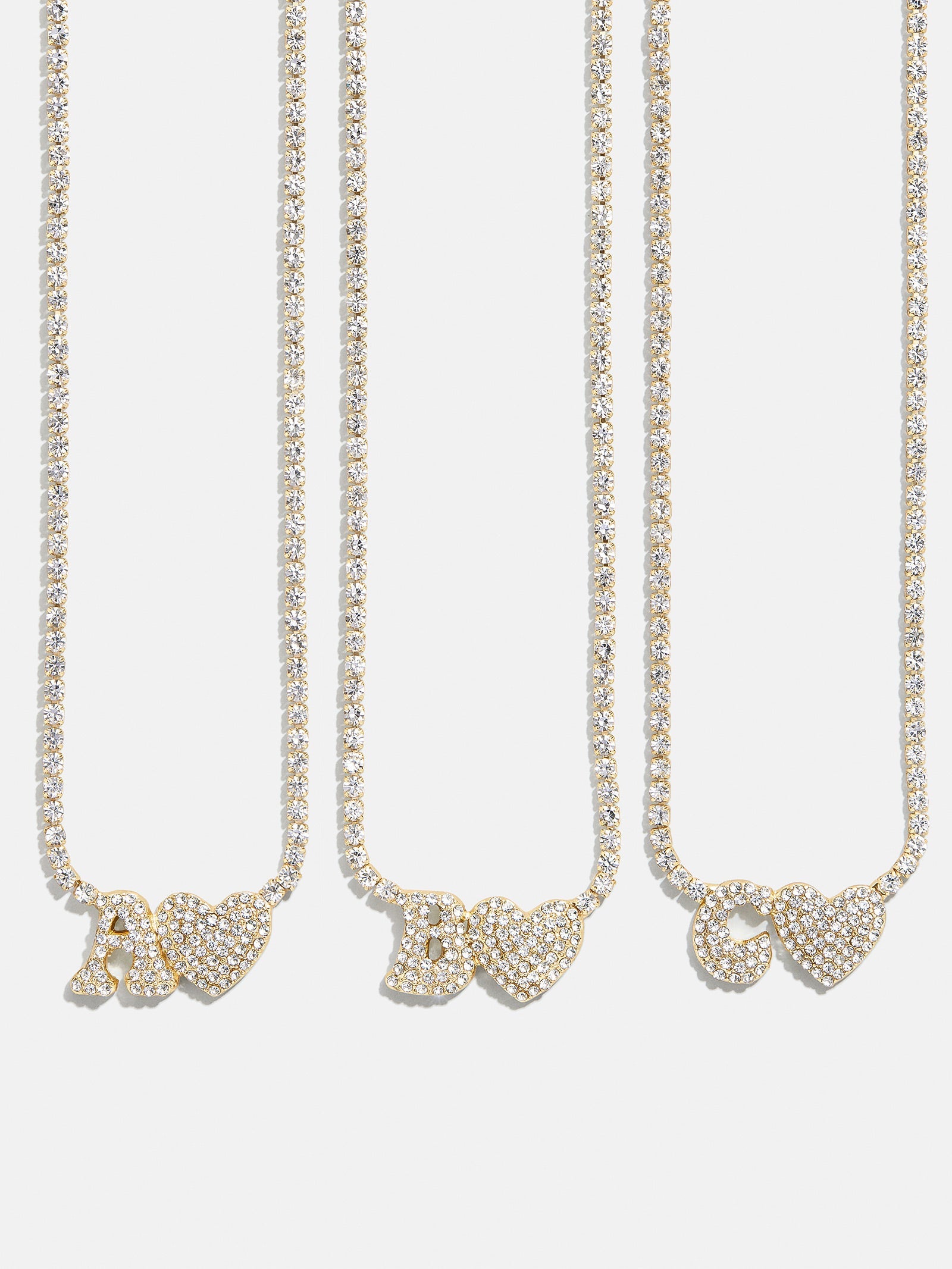 Love Letter Kids' Initial Tennis Necklace - Gold/Pavé