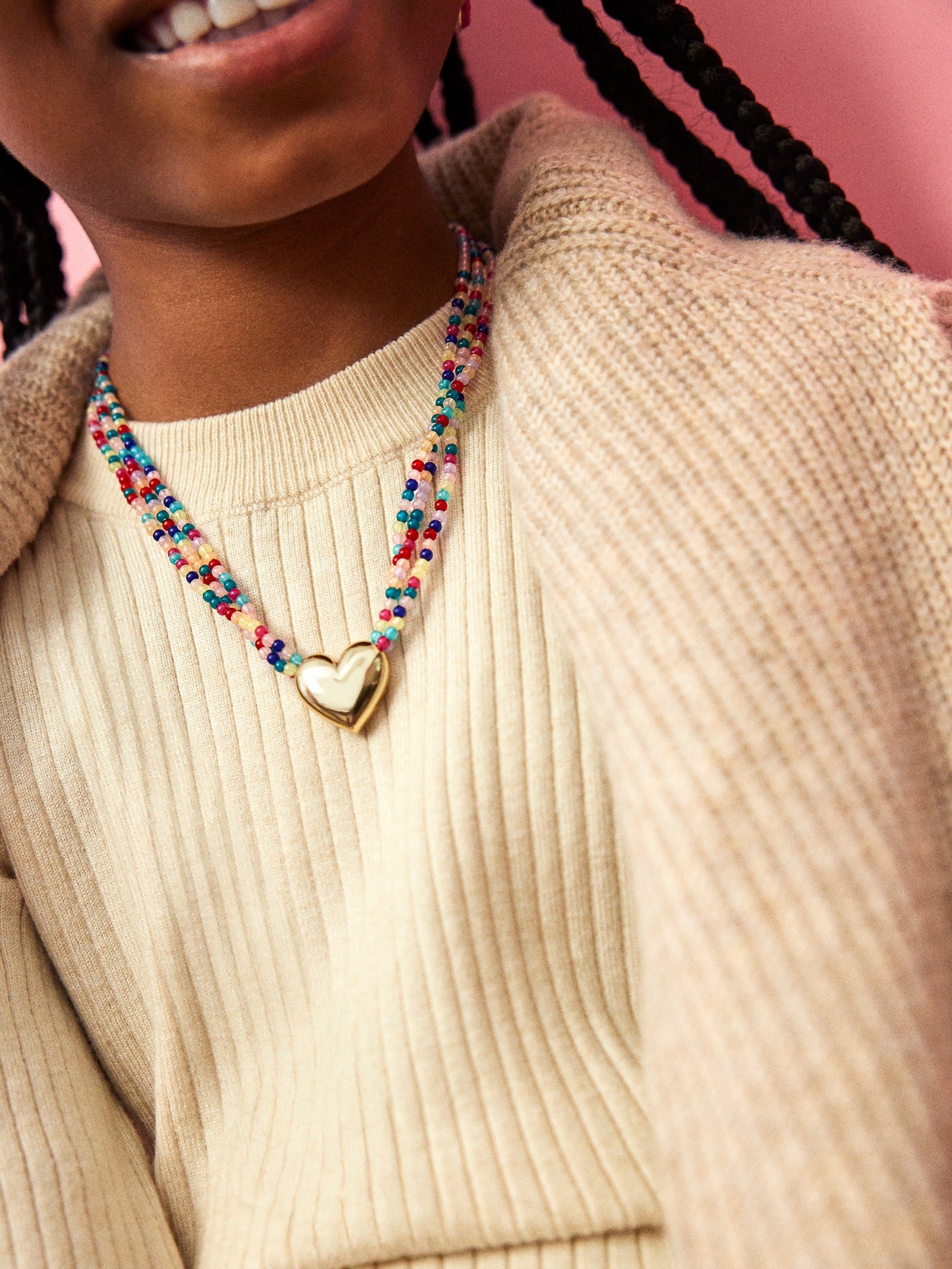 Millie Kids' Bubble Heart Necklace - Gold/Multi