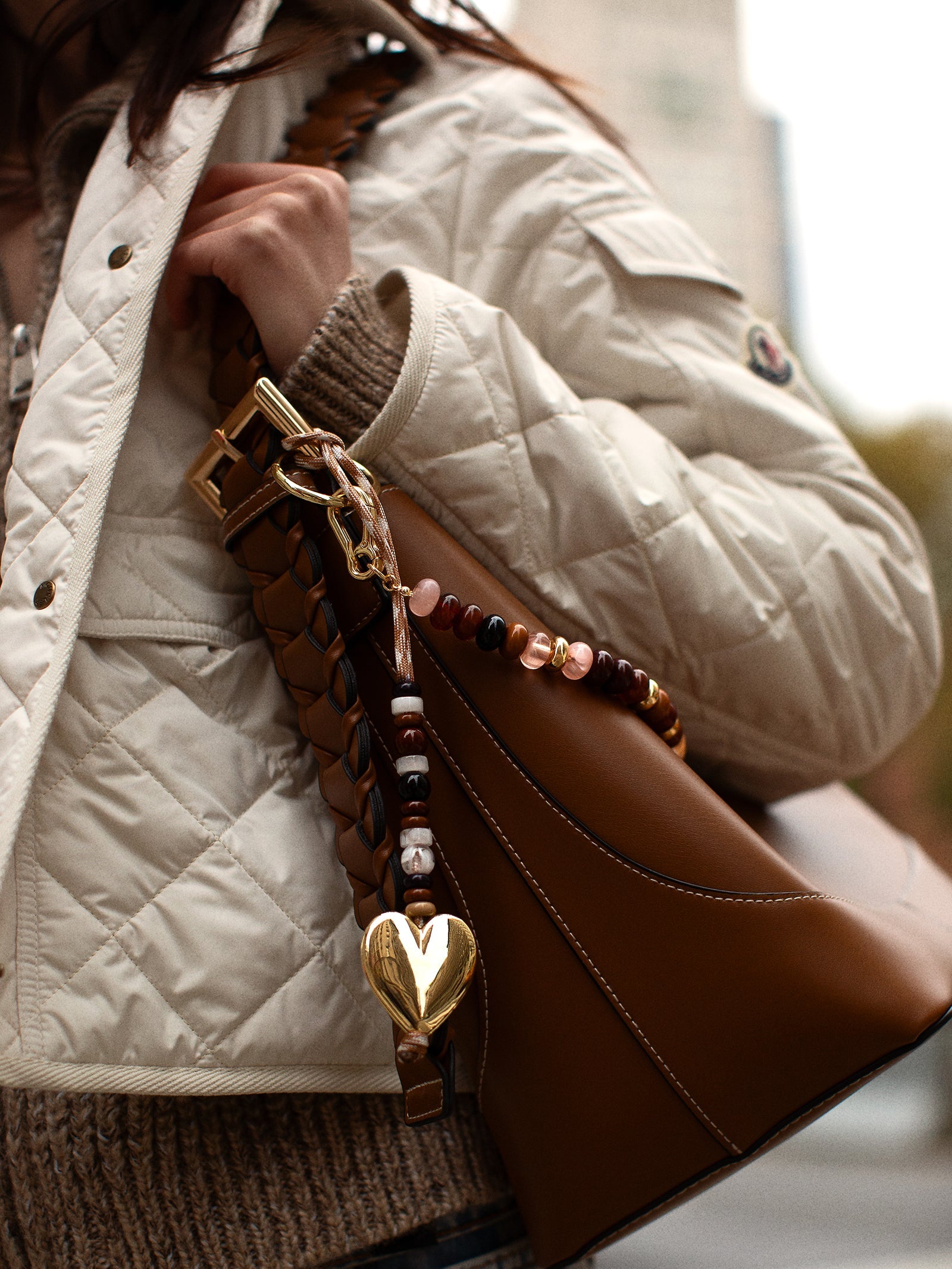 Free Spirit Bag Charm - Gold/Brown