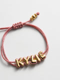 Wrapped Up Bubble Waterproof Custom Metallic Cord Bracelet - Pink