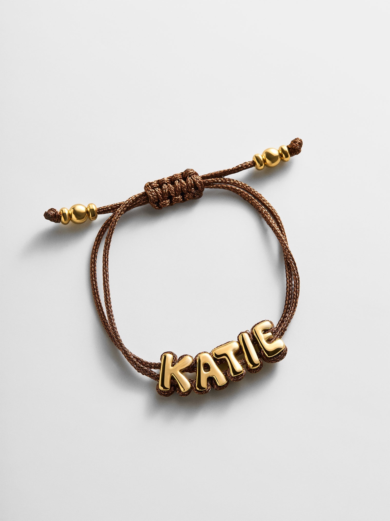 Wrapped Up Bubble Waterproof Custom Cord Bracelet - Brown