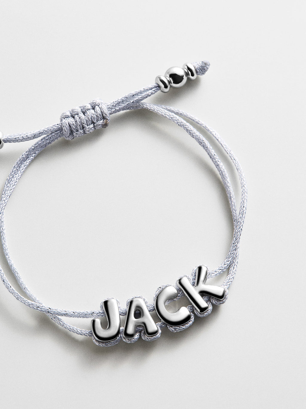 Wrapped Up Bubble Waterproof Custom Metallic Cord Bracelet - Silver