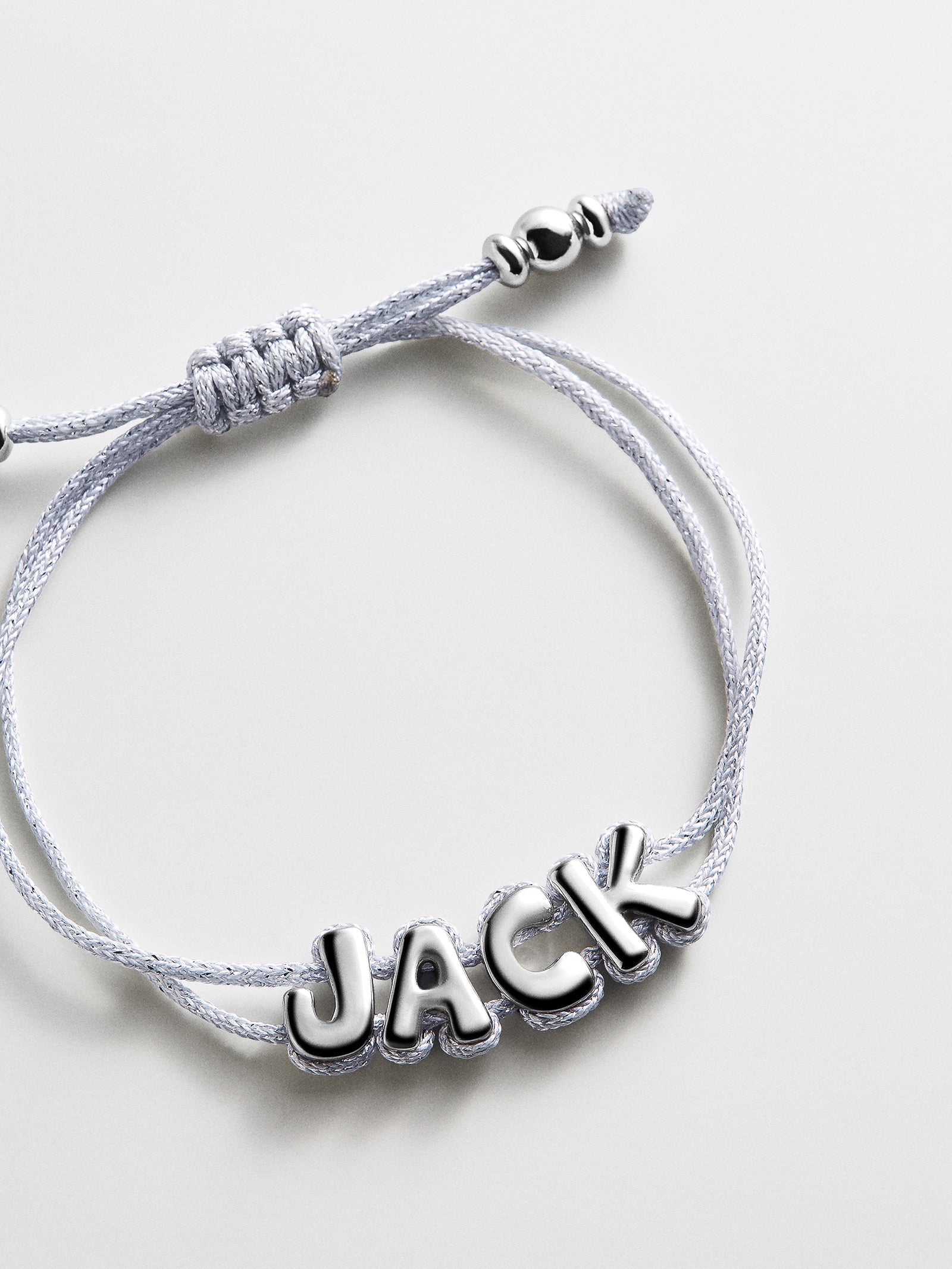 Wrapped Up Bubble Waterproof Custom Metallic Cord Bracelet - Silver