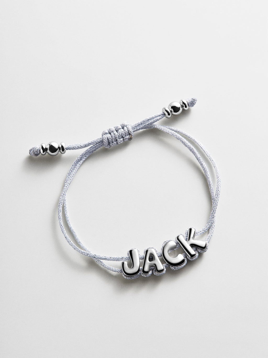 Wrapped Up Bubble Waterproof Custom Metallic Cord Bracelet - Silver
