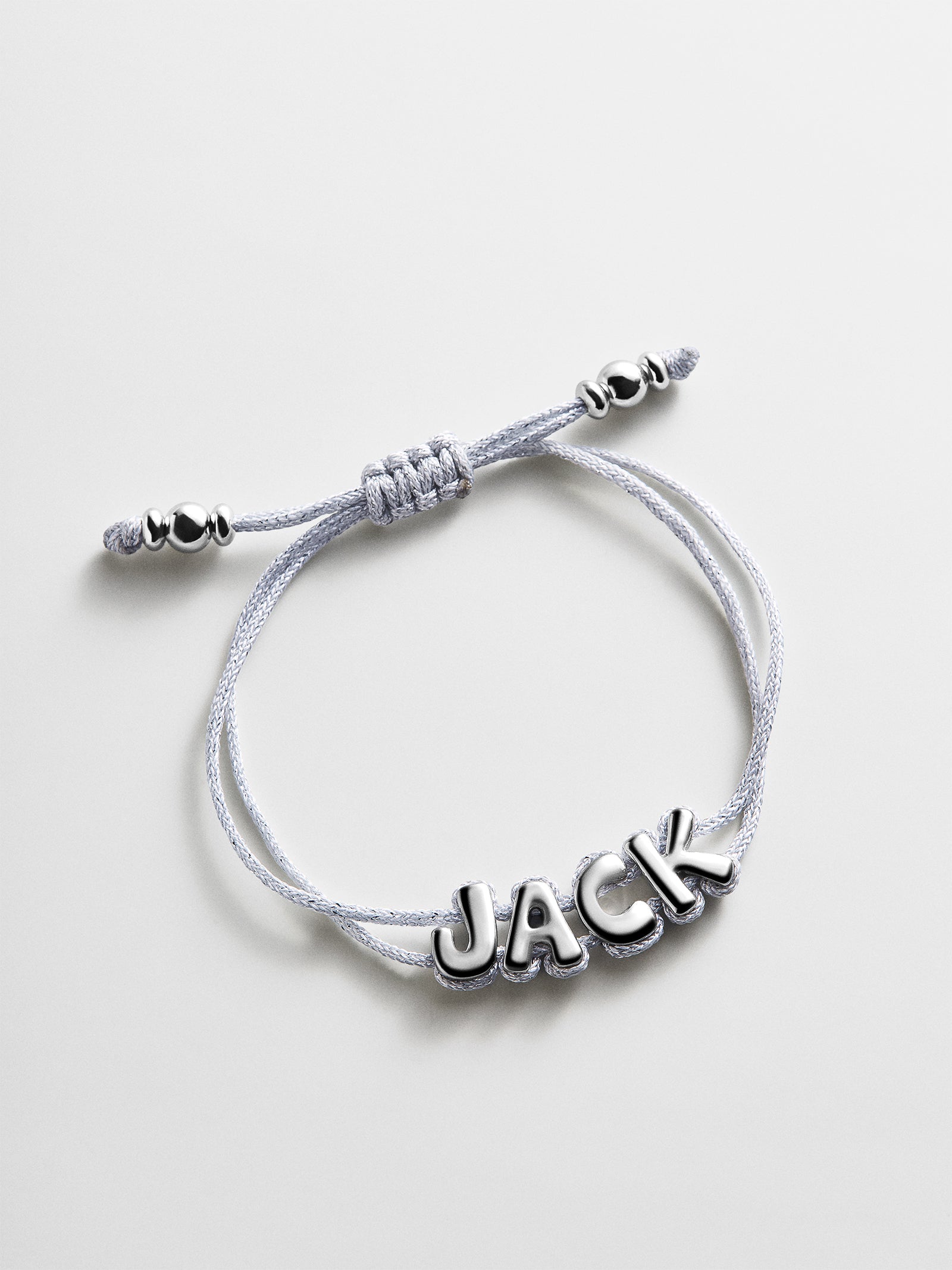 Wrapped Up Bubble Waterproof Custom Metallic Cord Bracelet - Silver