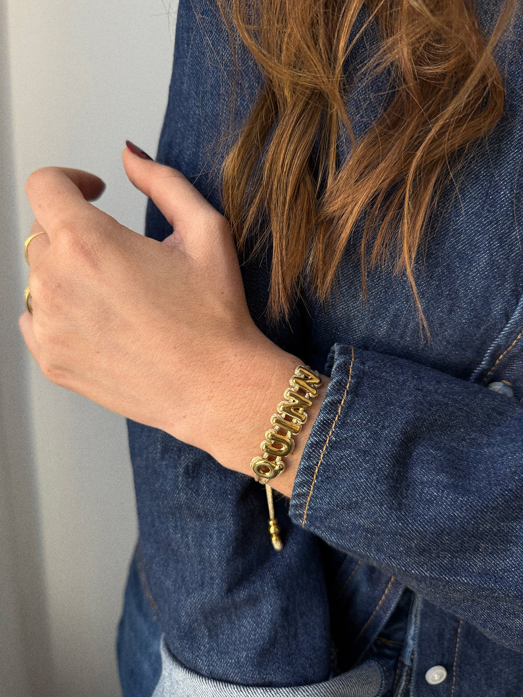Wrapped Up Bubble Waterproof Custom Cord Bracelet - Gold