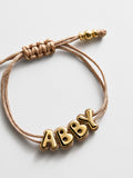 Wrapped Up Bubble Waterproof Custom Cord Bracelet - Light Brown