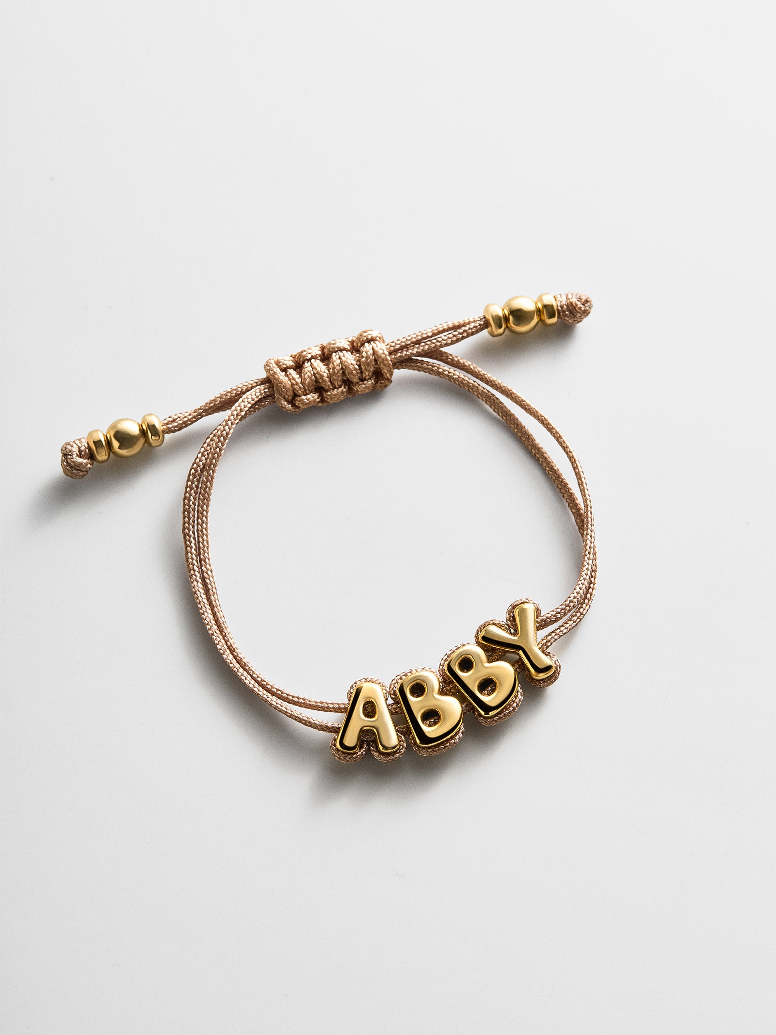 Wrapped Up Bubble Waterproof Custom Cord Bracelet - Light Brown