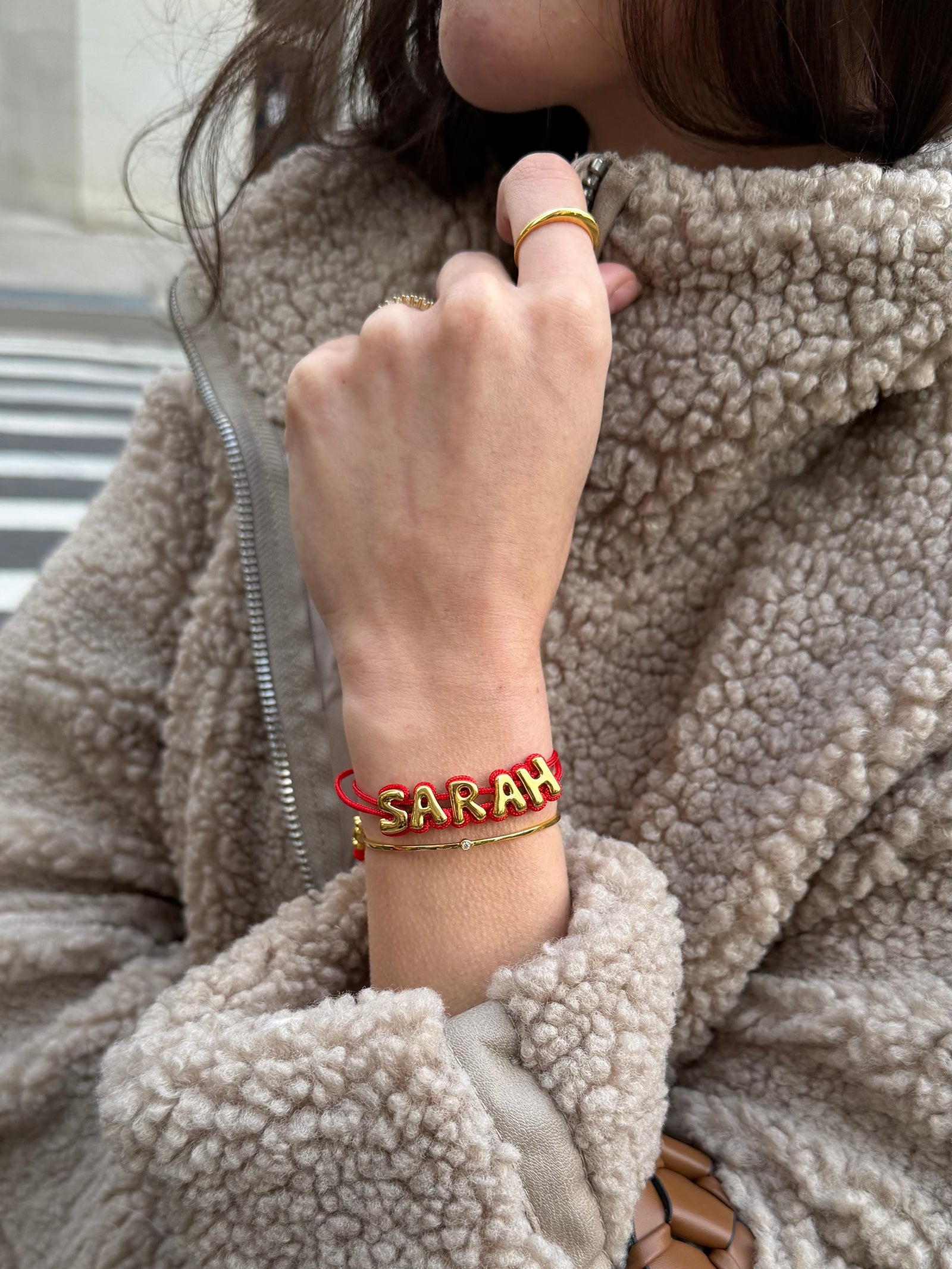 Wrapped Up Bubble Waterproof Custom Cord Bracelet - Red