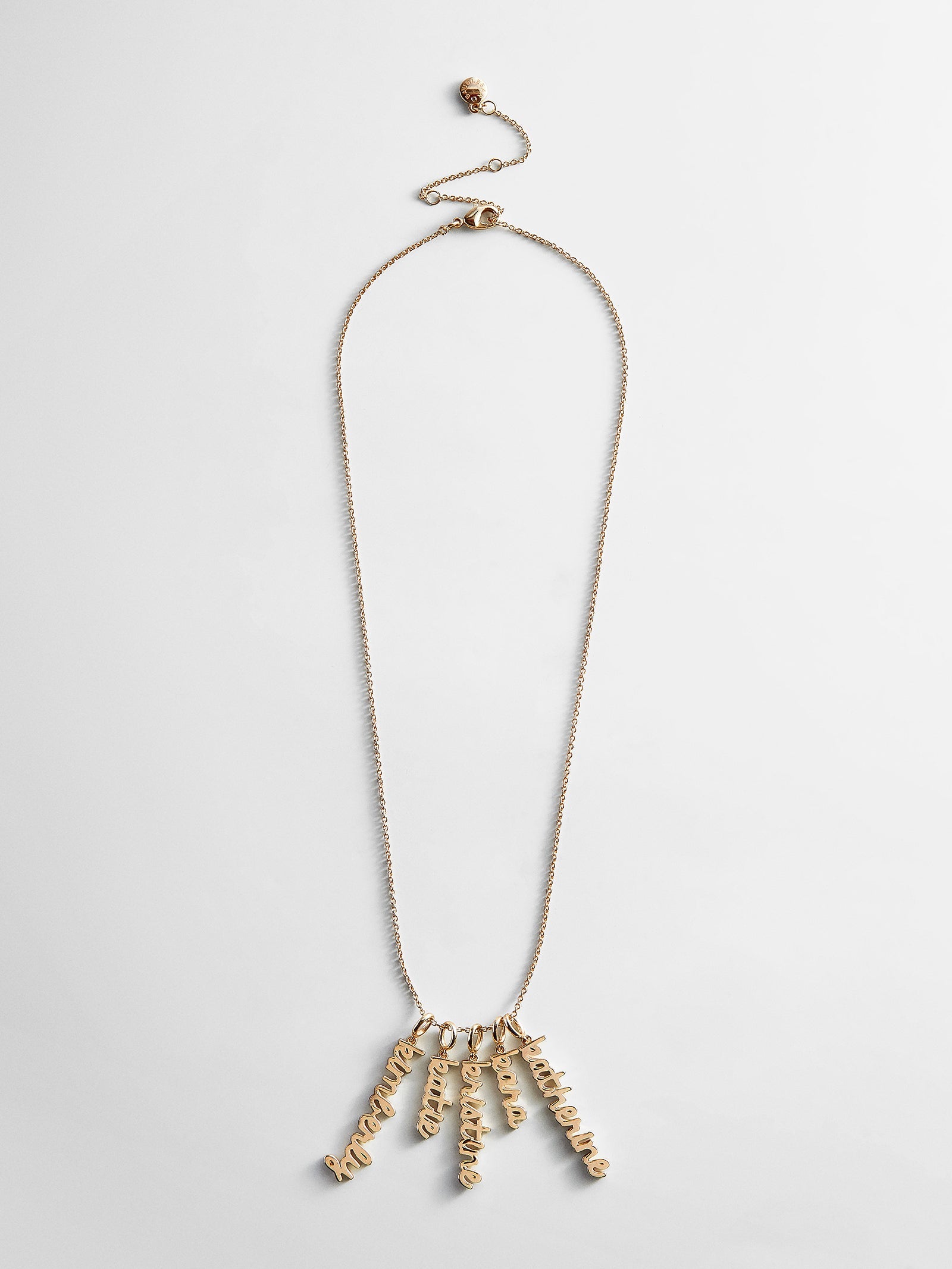 Mini Gold Script Cluster Custom Nameplate Necklace - 3 Names