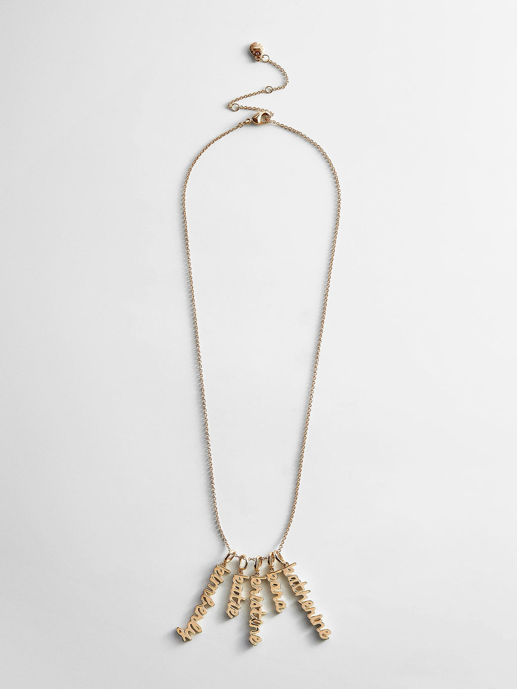 Mini Gold Script Cluster Custom Nameplate Necklace - 4 Names