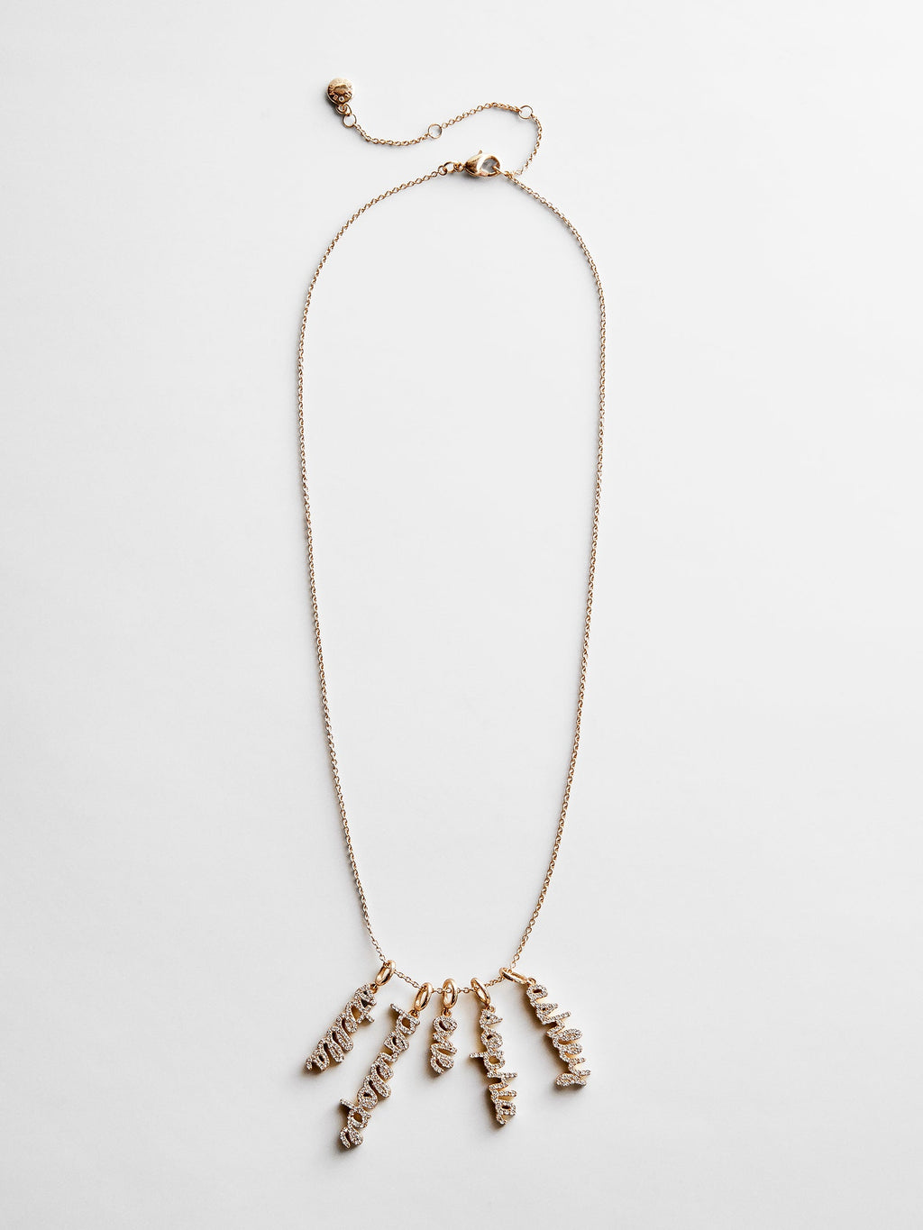 Mini Pavé Script Cluster Custom Nameplate Necklace - 4 Names