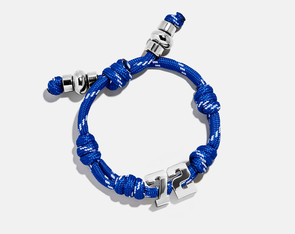 Knotty Varsity Number Custom Bracelet - Cobalt Double Digit