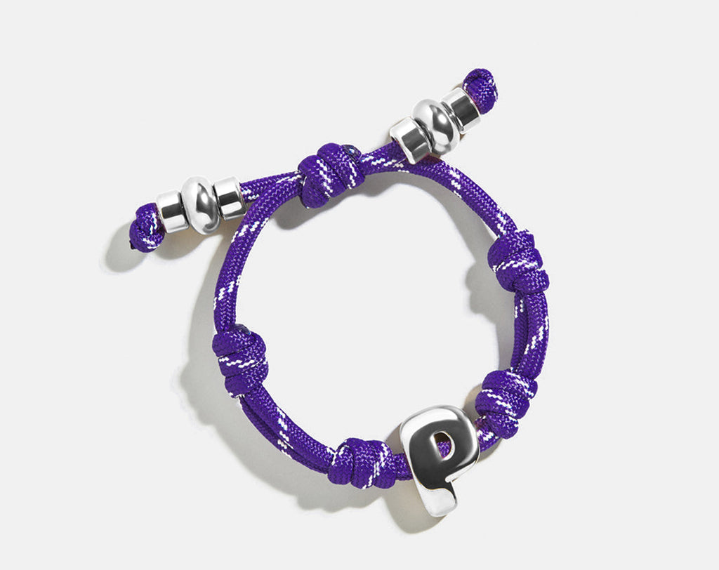 Knotty Initial Custom Bracelet - Purple Single Letter