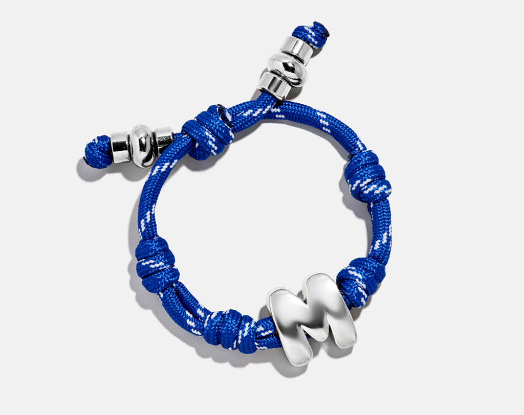 Knotty Initial Custom Bracelet - Cobalt Single Letter