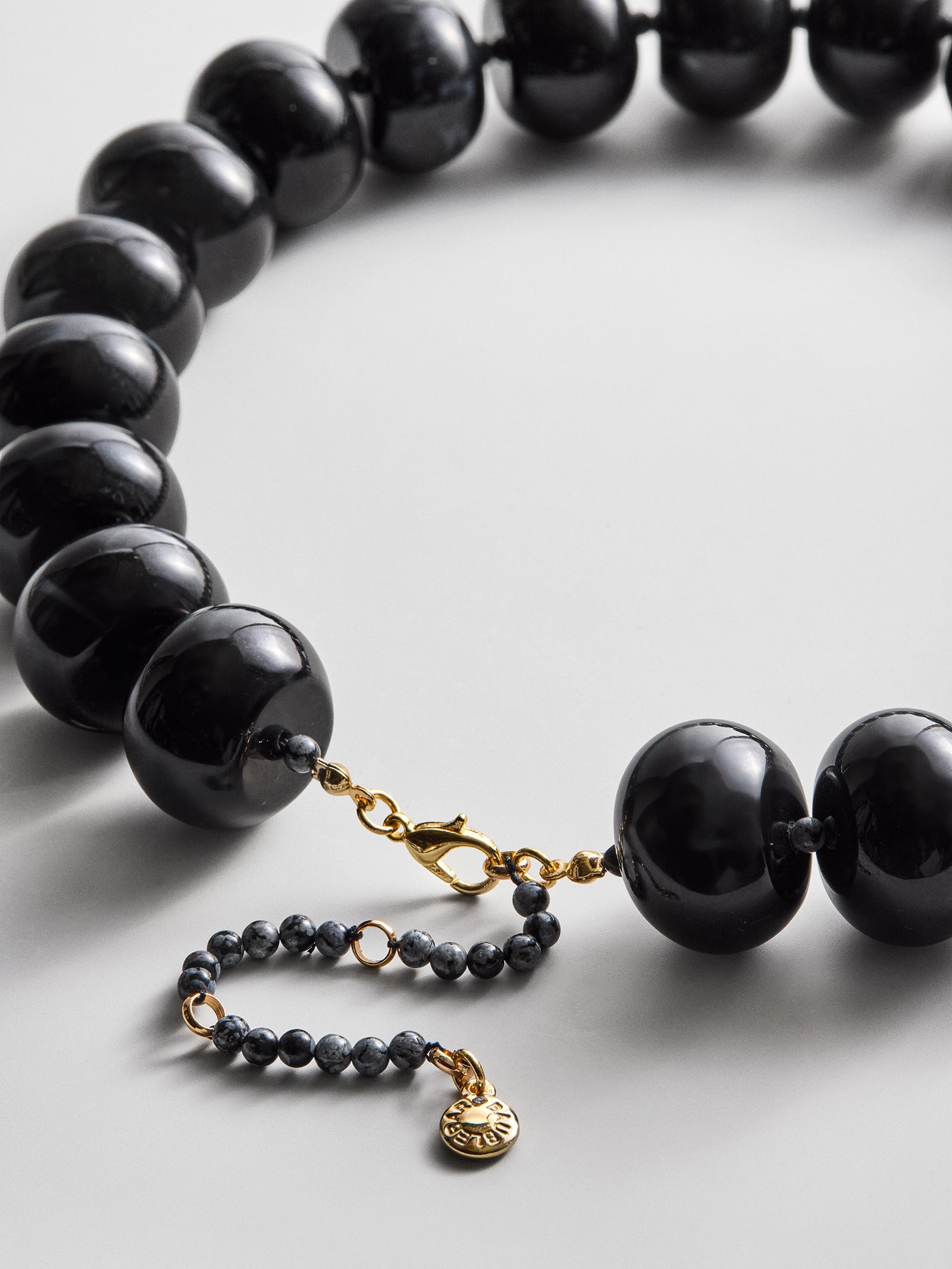 Joan Semi-Precious Necklace - Obsidian Bead
