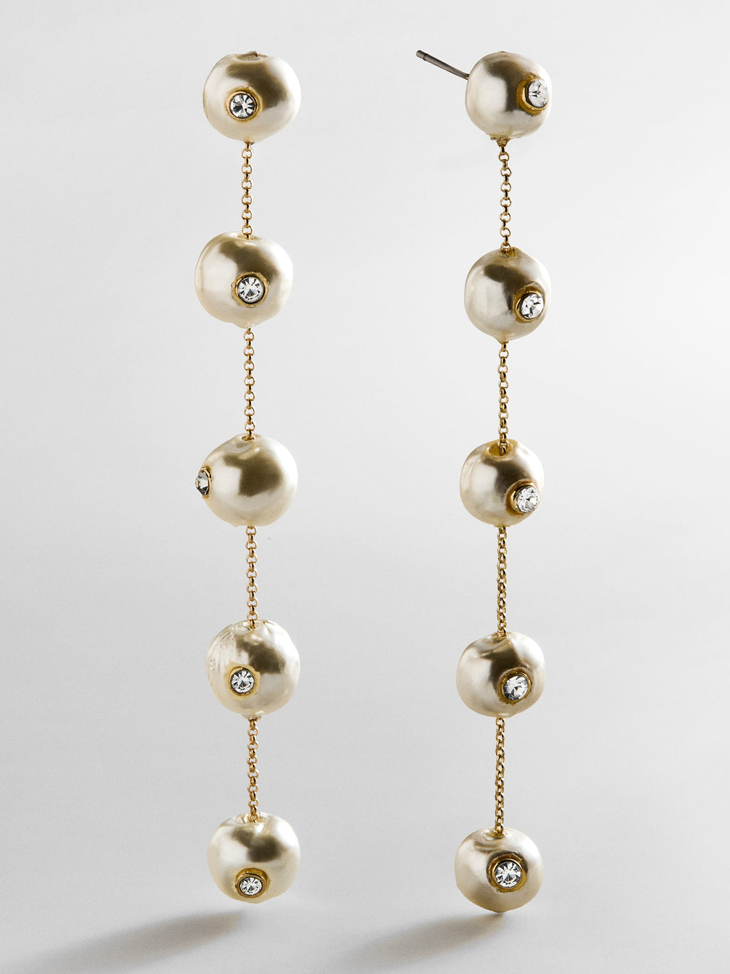 Blair Pearl & Crystal Earrings - Gold/Pearl
