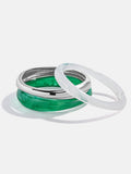 Raven Resin Bangle Set - Malachite