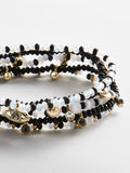 Indya Evil Eye Layered Bracelet Set - Black/White