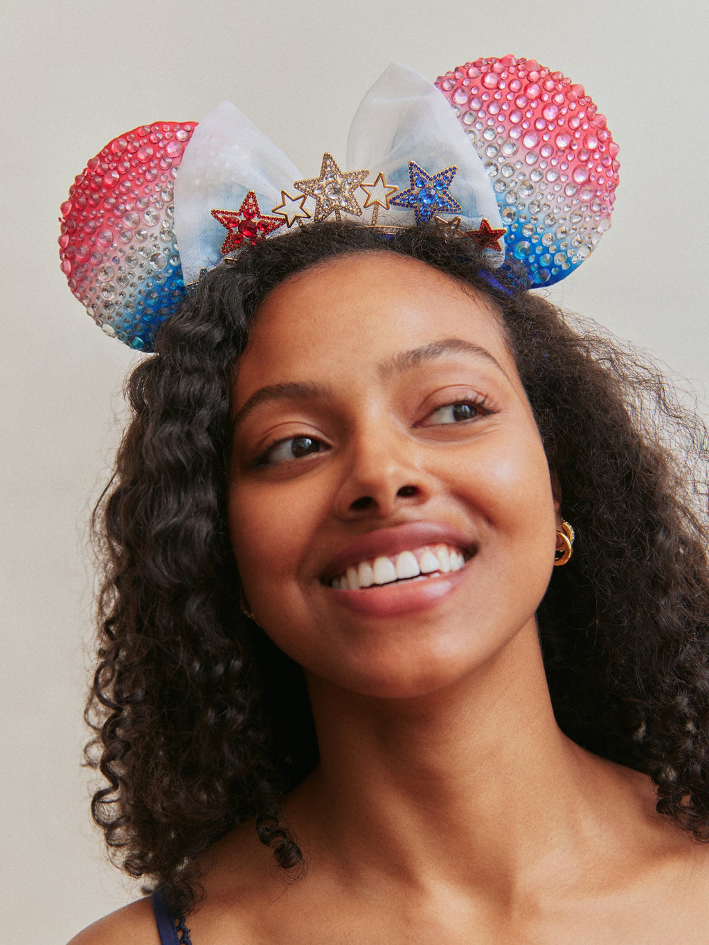 Disney Minnie Mouse Jeweled Americana Ears Headband - Minnie Mouse Jeweled Americana Ears