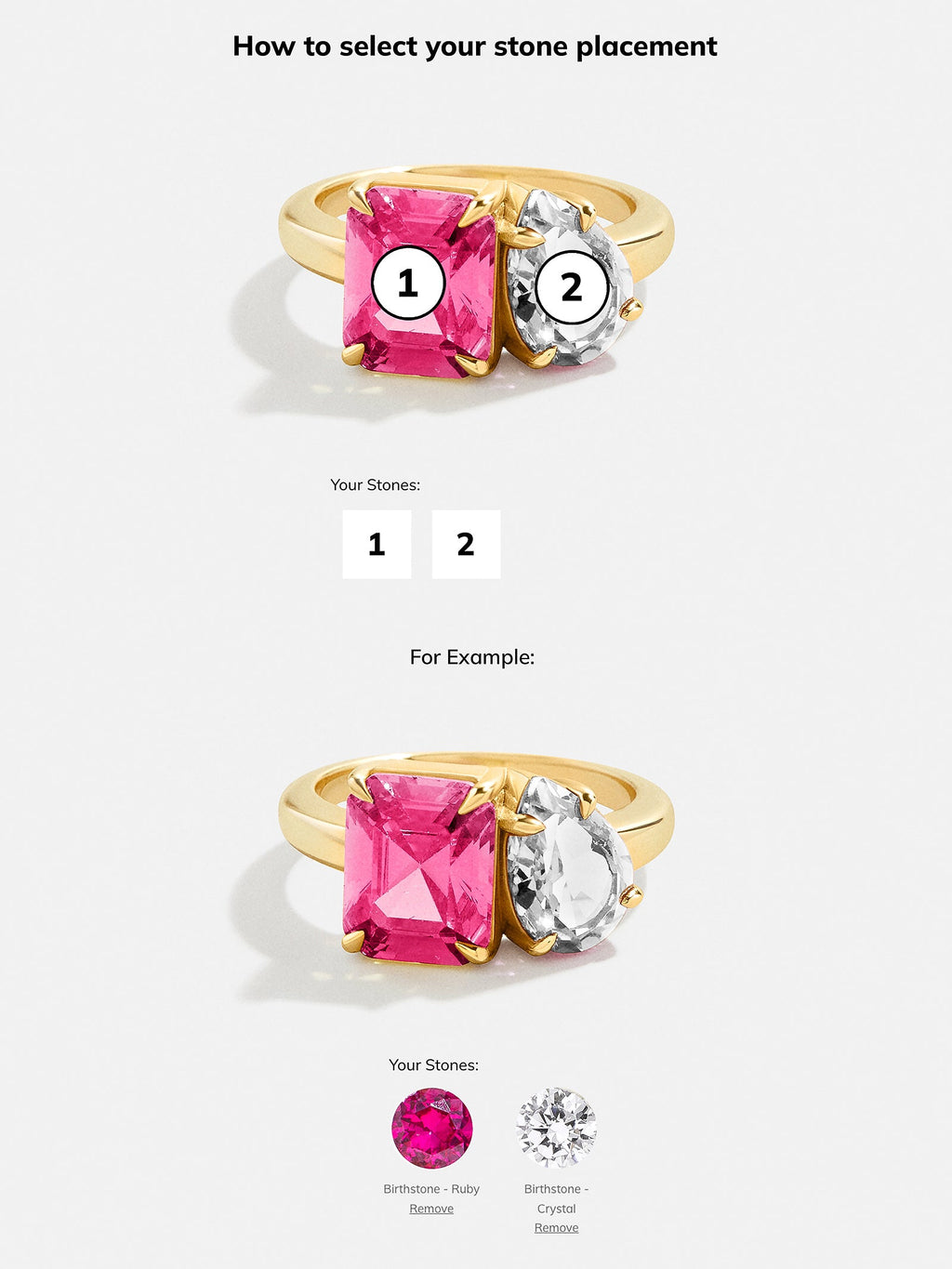 Toi et Moi Custom Birthstone Ring - Gold 7
