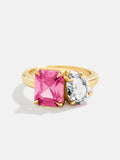 Toi et Moi Custom Birthstone Ring - Gold 8