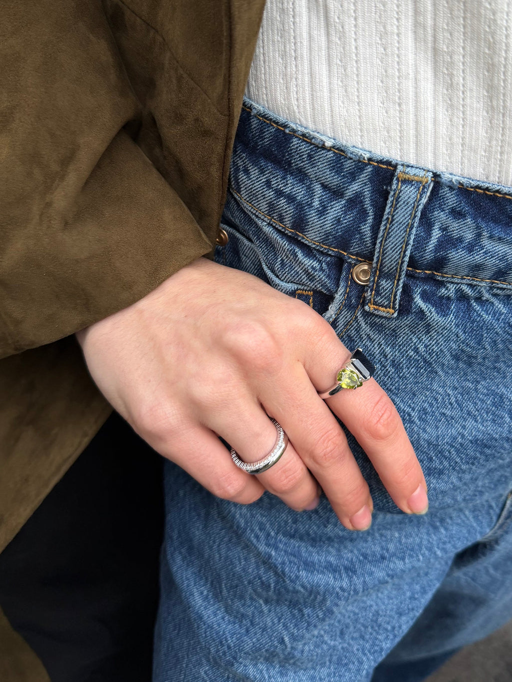 Toi et Moi Custom Birthstone Ring - Silver 7