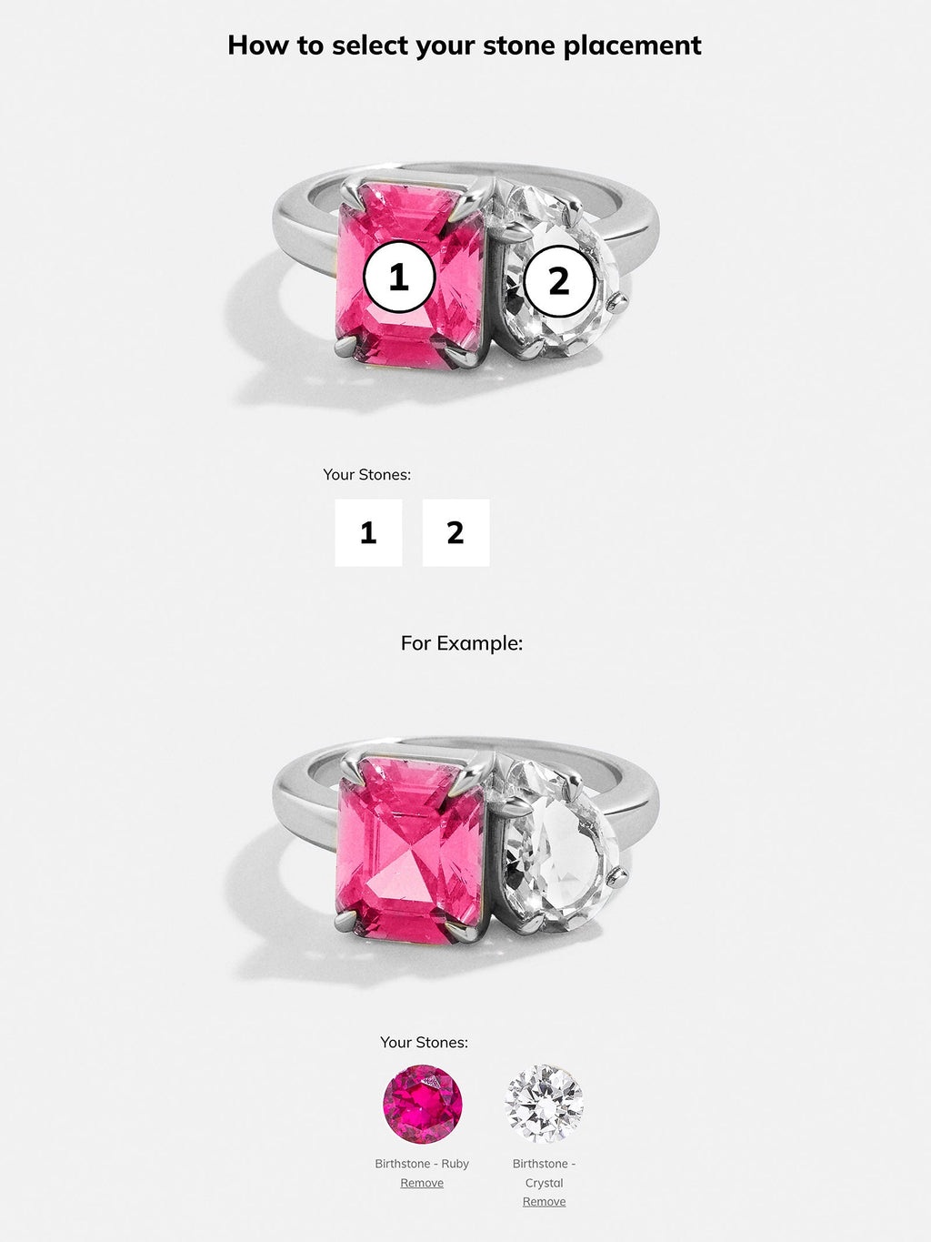 Toi et Moi Custom Birthstone Ring - Silver 6