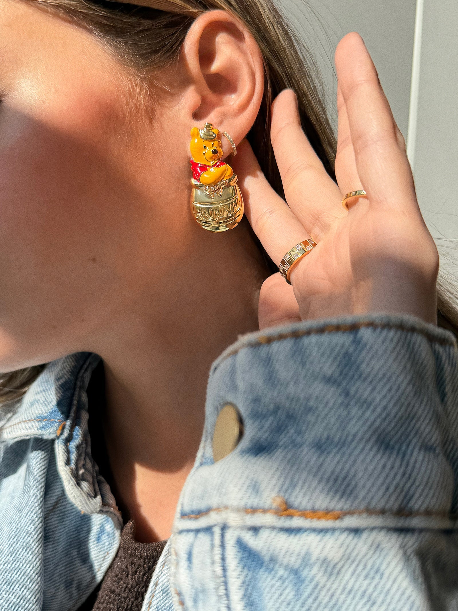 Disney Winnie the Pooh Hunny Statement Earrings - Gold