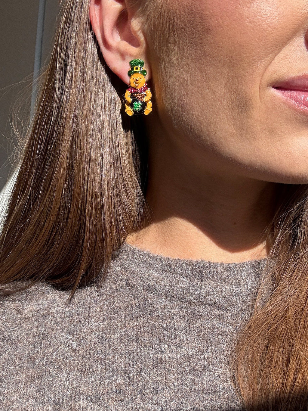 Disney Winnie The Pooh St. Patrick’s Day Earrings - Winnie The Pooh