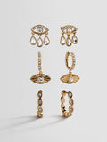 Good Intentions Evil Eye Earring Set - Gold/Pavé