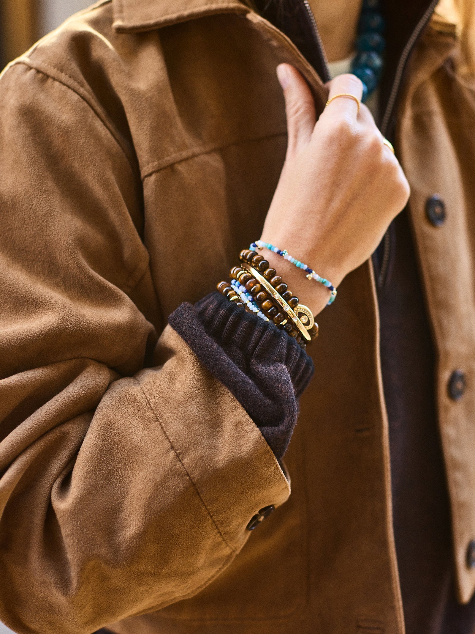 Energy Aligned Evil Eye Bracelet Set - Tiger's Eye