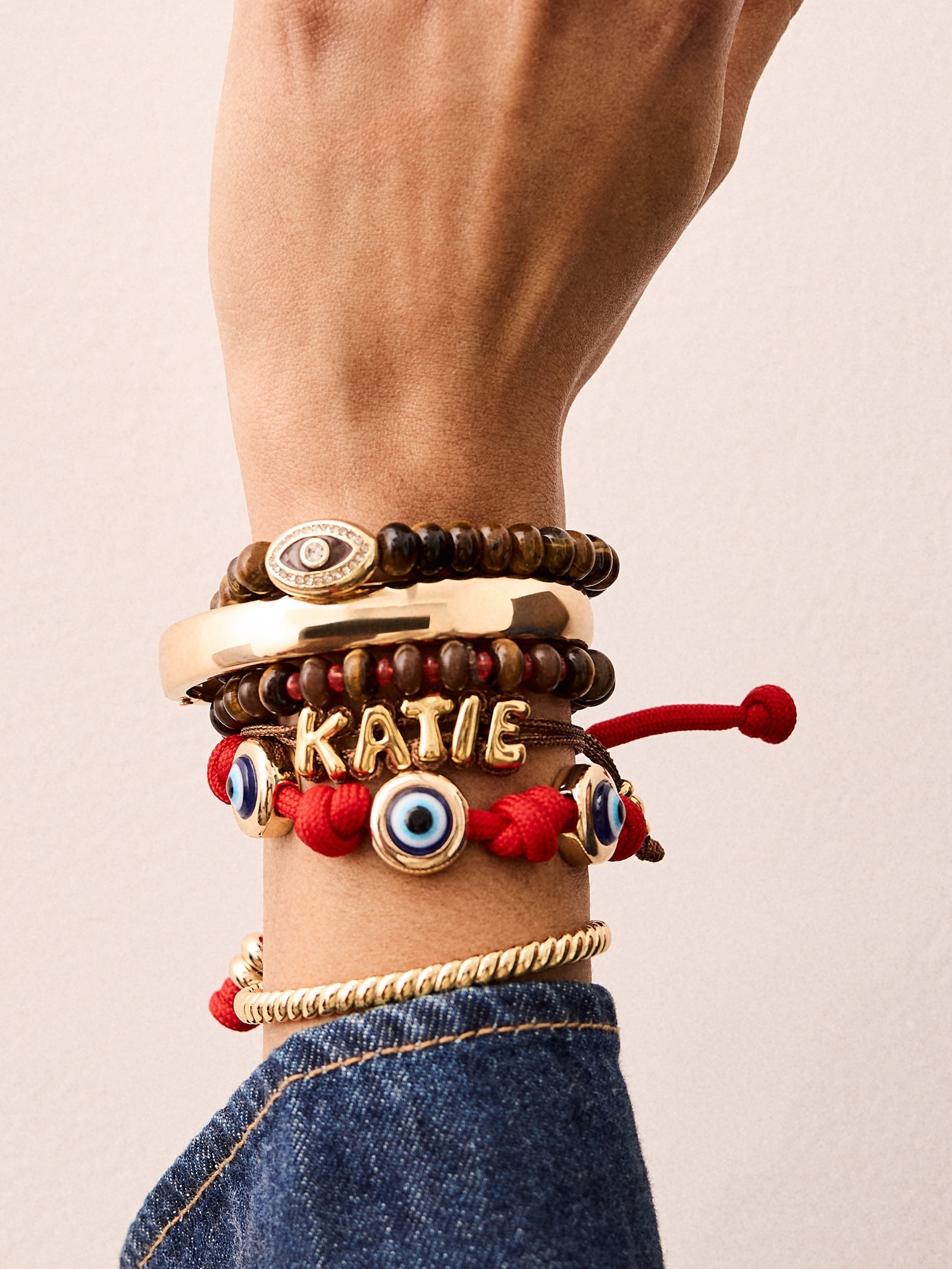 Eyes Open Evil Eye Paracord Bracelet - Red