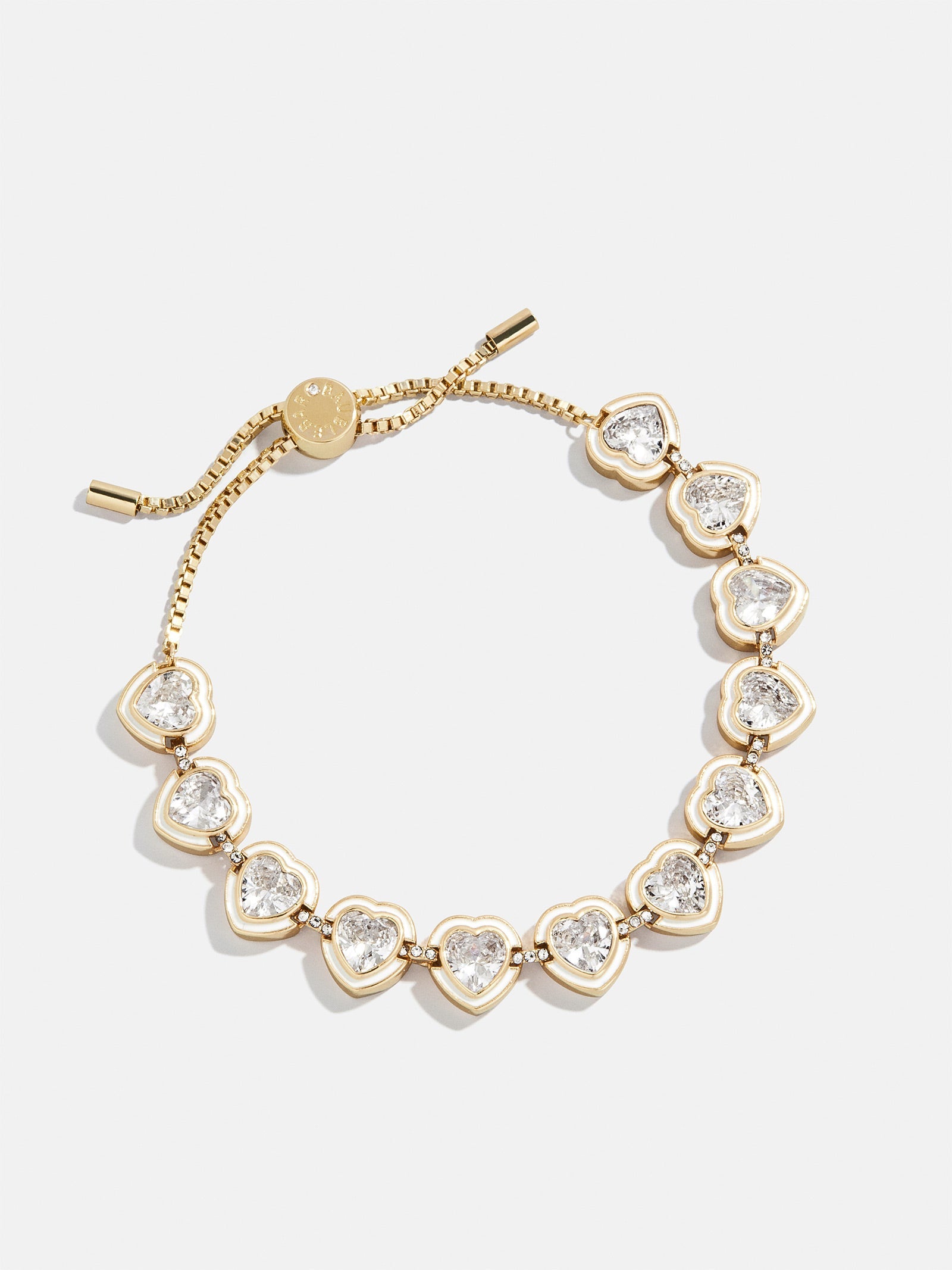 Repeating Heart Crystal Bracelet - Gold/Pavé