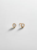 Annabeth 14K Gold Stud Earrings - Round Stone