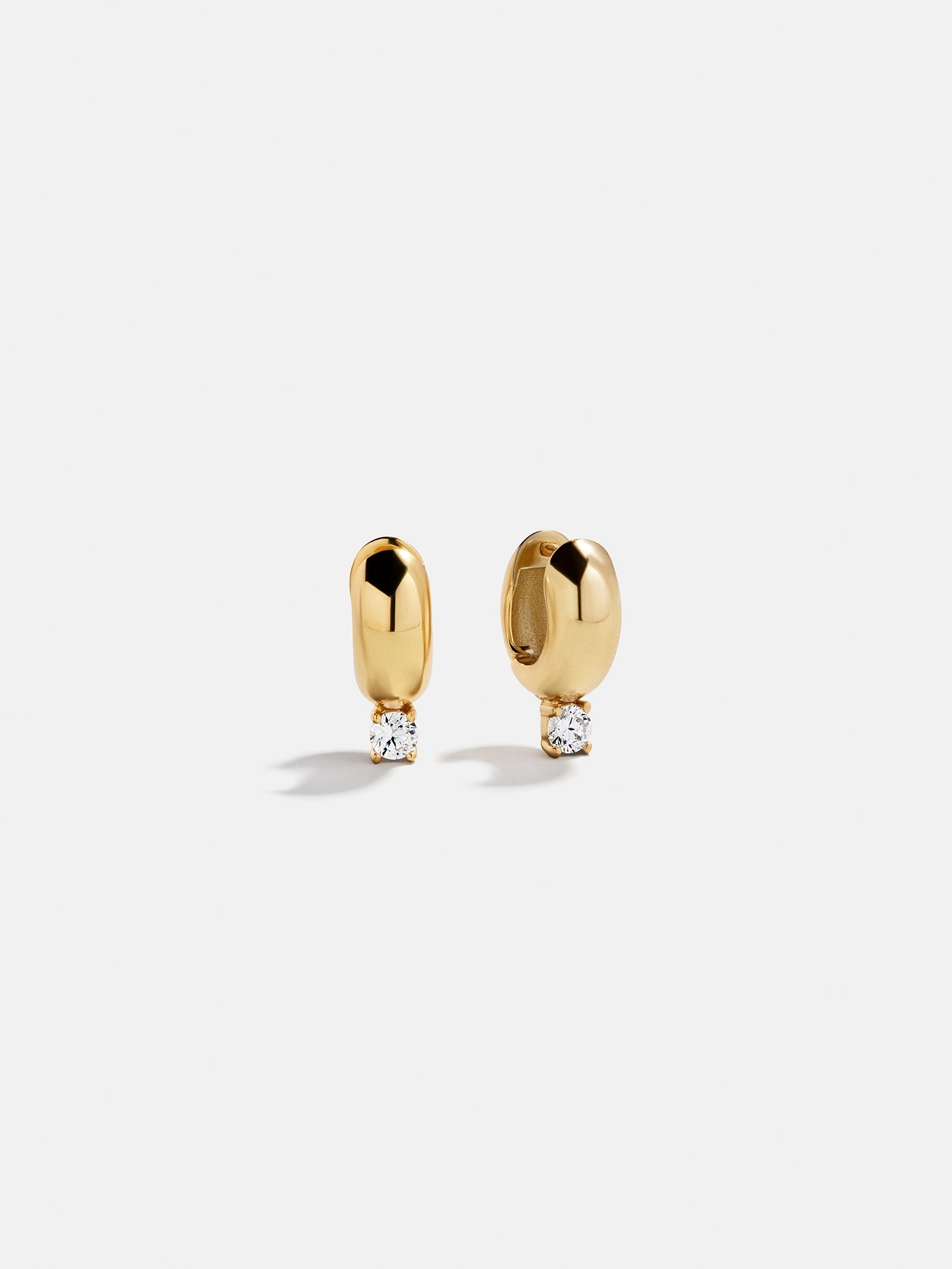 Kourtney 14K Gold Huggie Earrings - Kourtney 14K Gold Plated Sterling Silver Earrings