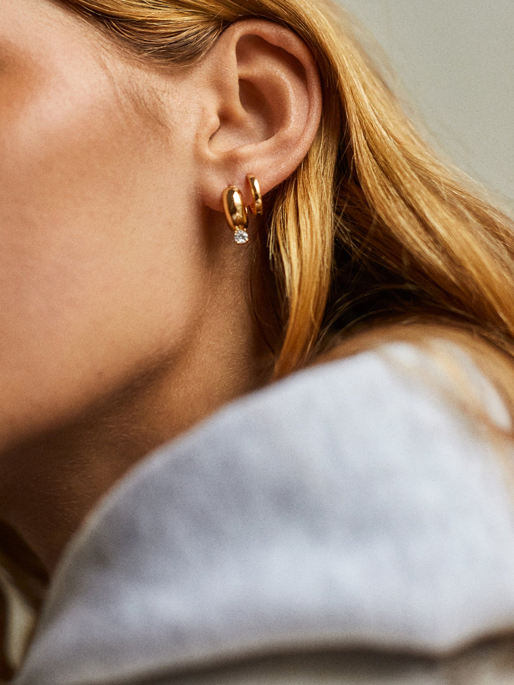 Kourtney 14K Gold Huggie Earrings - Kourtney 14K Gold Plated Sterling Silver Earrings