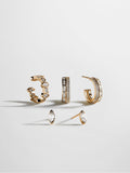 Maeve 14K Gold Earring Set - Gold/Pavé