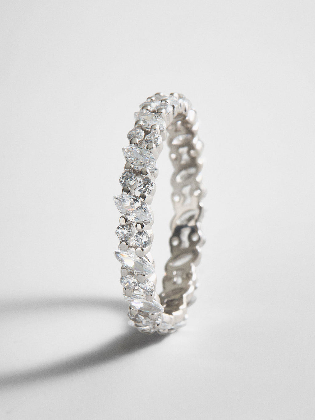 Alexandra Sterling Silver Crystal Ring - Silver/Pavé