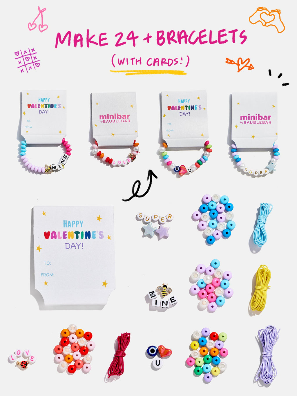 Kids’ DIY Valentine Bracelet Craft Kit - Valentine Bracelet DIY Kit