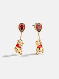 Disney Winnie the Pooh Balloon Drop Earrings - Gold/Red