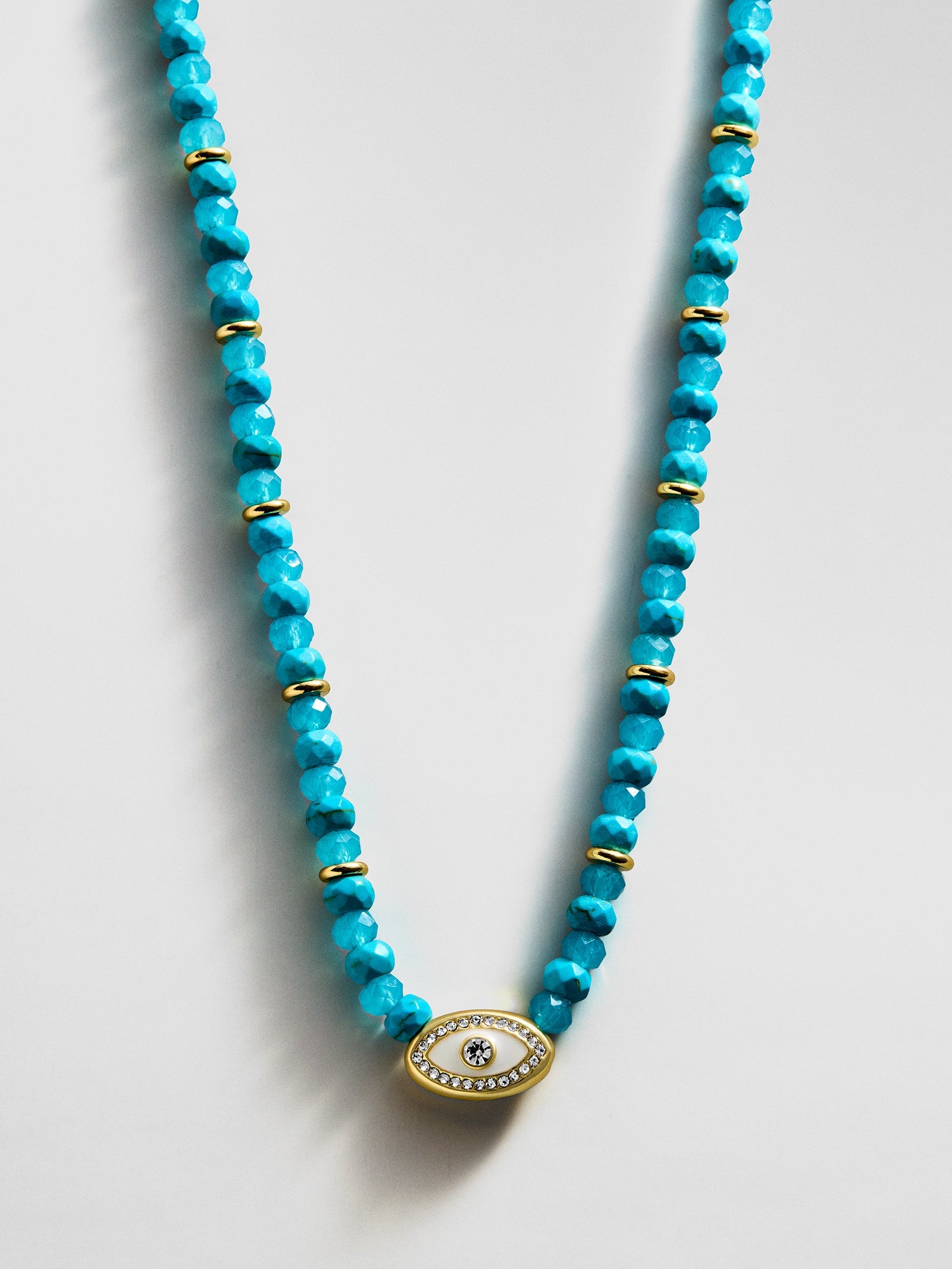 Positive View Semi-Precious Evil Eye Necklace - Turquoise