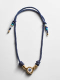 Eye Candy Evil Eye Cord Necklace - Gold/Blue