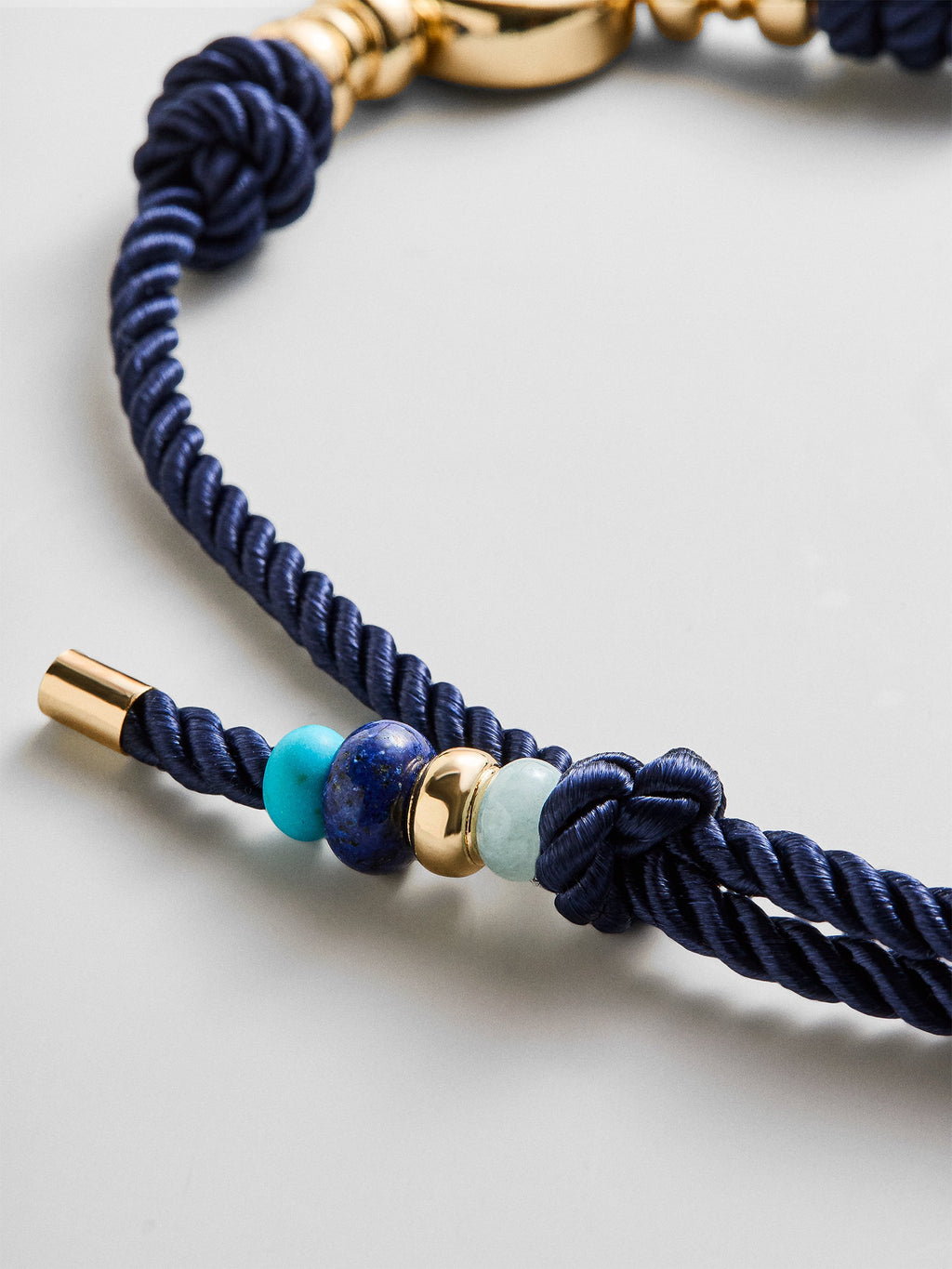 Eye Candy Evil Eye Cord Necklace - Gold/Blue